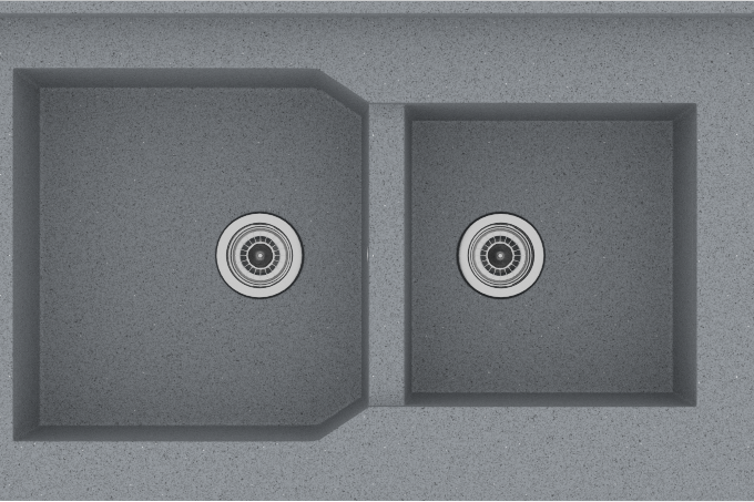 604 Νεροχύτης Monobloc Metalic Silver