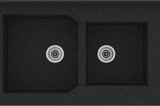 604 Νεροχύτης Monobloc Granite Black